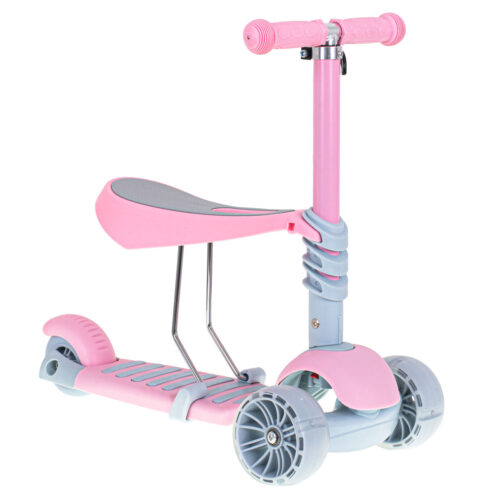 Tricicleta + Trotineta + Skateboard (3in1) roti iluminate LED – ROZ