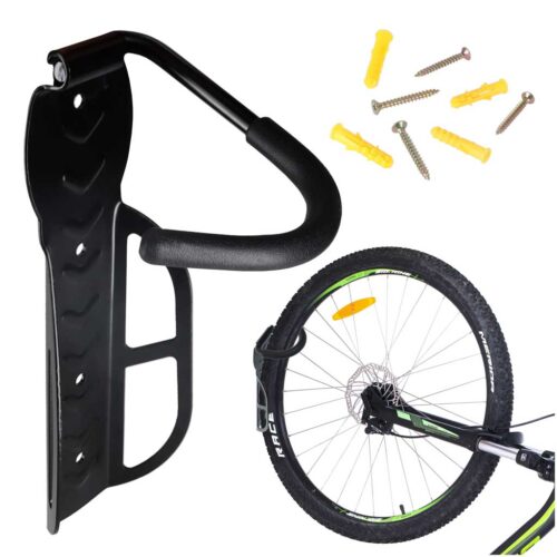 Suport pentru bicicleta cu prindere pe perete, rabatabil, metalic, culoare Neagra