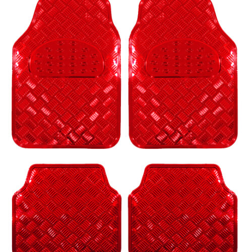Covorase Auto Universale, model Diamond, culoare Crom Rosu
