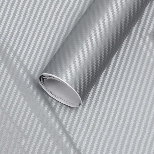 Folie colantare auto Carbon 3D – Argintiu (3m x 1,27m)