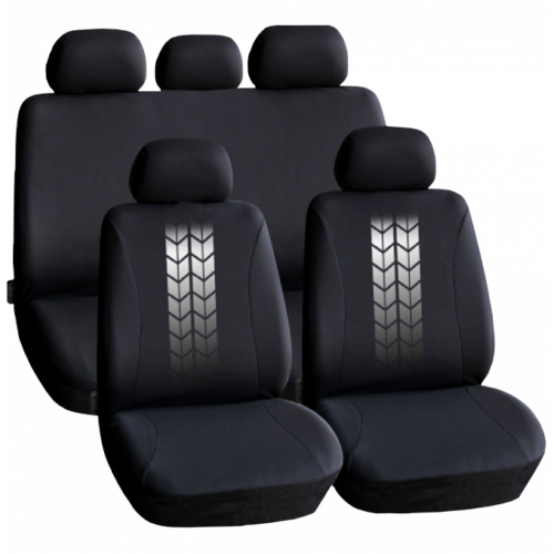 Set huse scaun auto ieftine, Universale 9 piese, model TIRE TRACKS