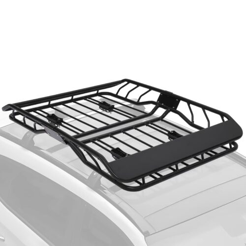 Portbagaj metalic pentru plafon de tip „ROOF RACK”, dimensiune 127 x 100cm, culoare neagra, cu bare transversale incluse